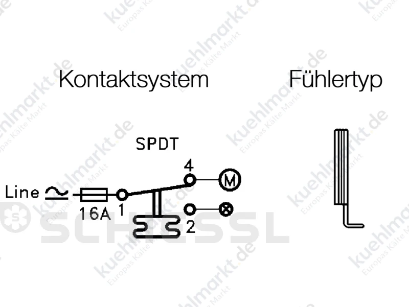 Danfoss Kapillarrohrthermostat KP61 -30/+15C 5m Kap.Rohr 060L1104