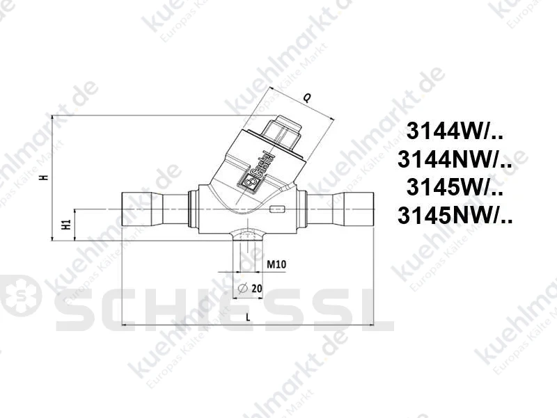 Castel Rückschlagventil 3145NW/17 2-1/8'' Löt