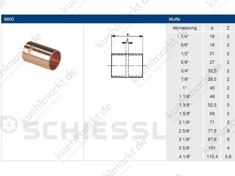 Rundmuffe 9600 Löt 5/8'' ODF