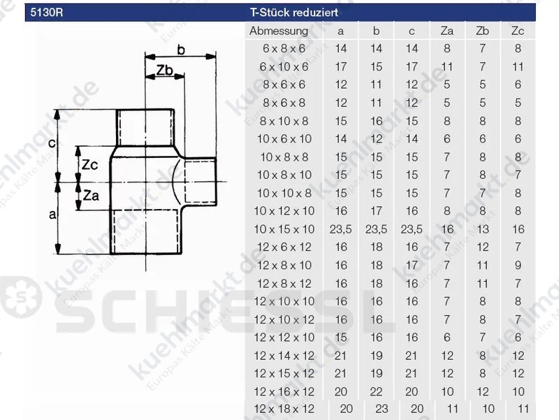 T-Stück 5130 reduziert Löt 12-15-12mm
