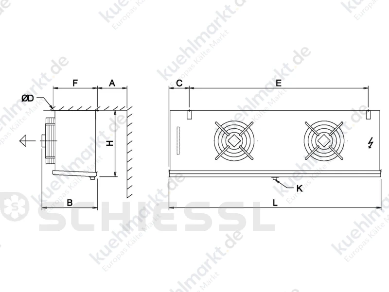 Güntner Luftkühler CUBIC o.Heizung AC GACC RX 031.1/2-40.A-1820852