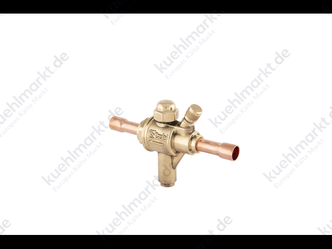 Castel Kugelabsperrventil R744 130bar 5/8'' 16mm Löt, mit Bypass,m. Schraderv.