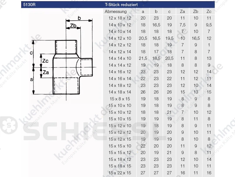 T-Stück 5130 reduziert Löt 15-18-15mm