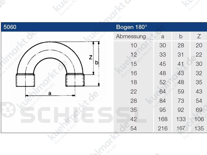 Doppelbogen 5060 180 Grad i/i 18mm