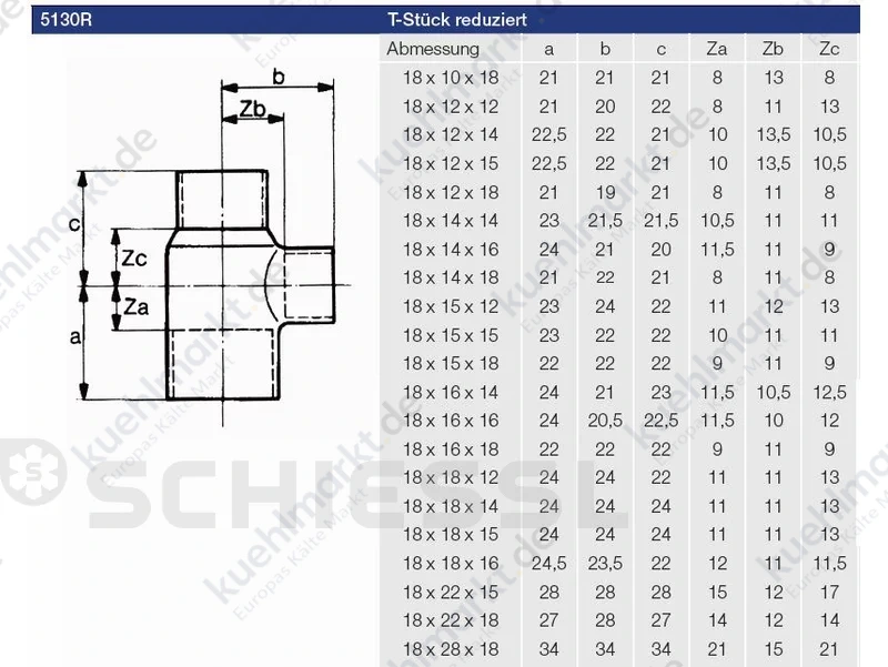 T-Stück 5130 reduziert Löt 18-15-15mm