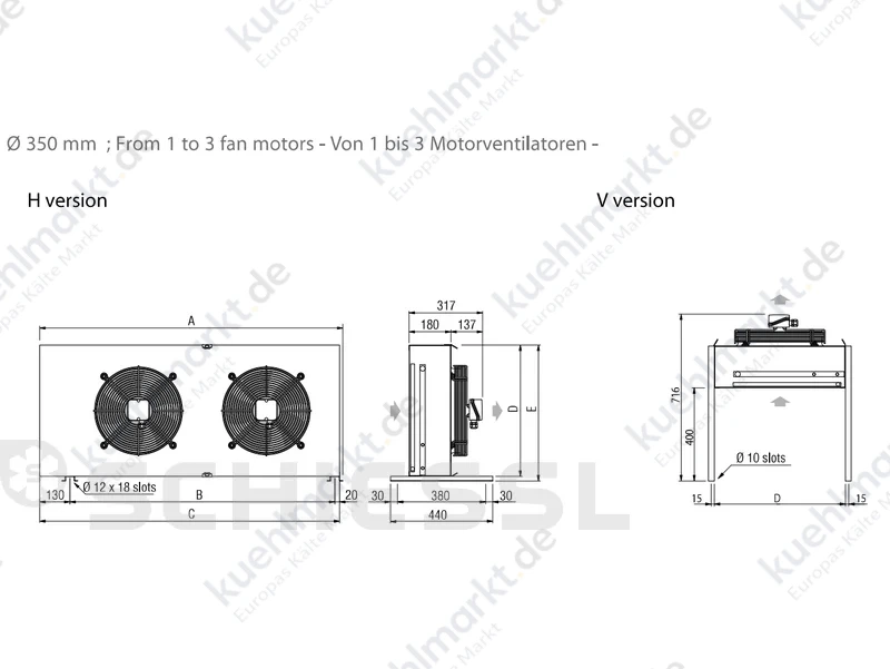 ECO Axiallüfterverflüssiger TKE 351A2R 230V/1/50Hz