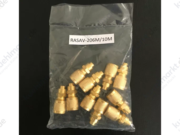 Schraderventil Lötstutzen o. Kupferrohr RASAV-206M/10M 7/16''UNF (Pack=10 Stk.)