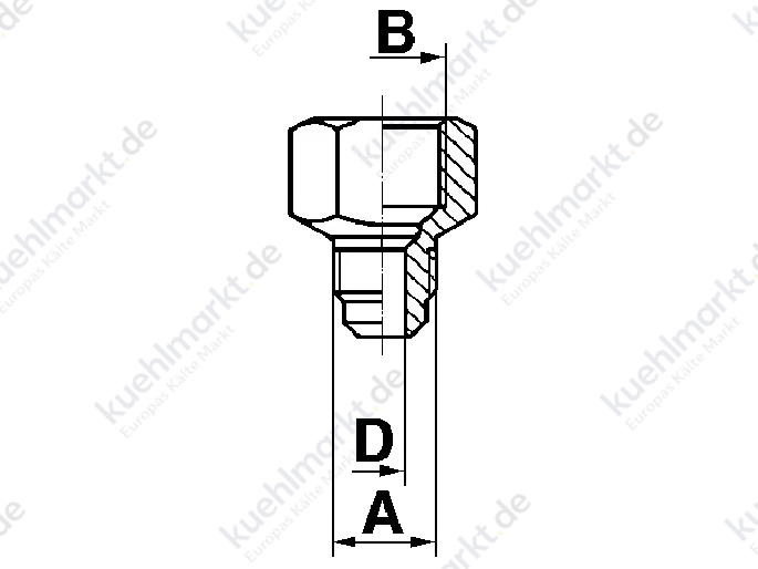 Aufschraubstutzen AS 3/4''x5/8''UNF