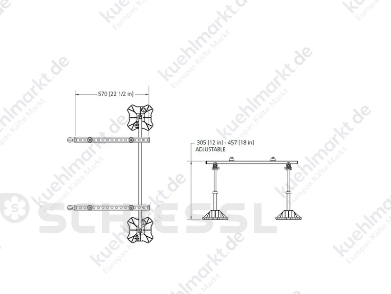 Big Foot Mini Frame Erweit. (570x305-457x900mm) bis 200kg