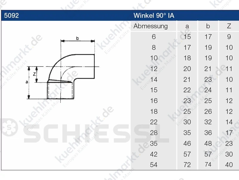 Winkel 5092 90 Grad i/a 16mm