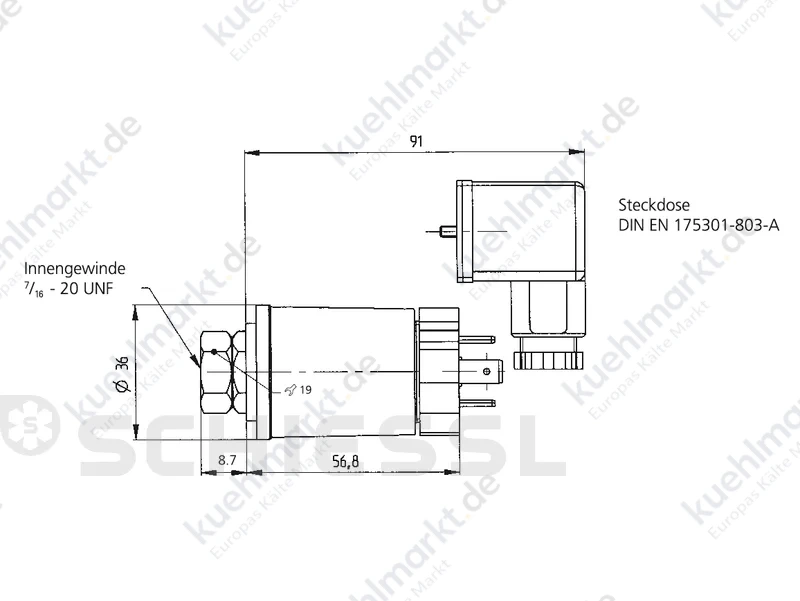 Huba Drucktransmitter 506 7/16 UNF innen 0-25bar 4-20mA 5(E)06.932A23101W