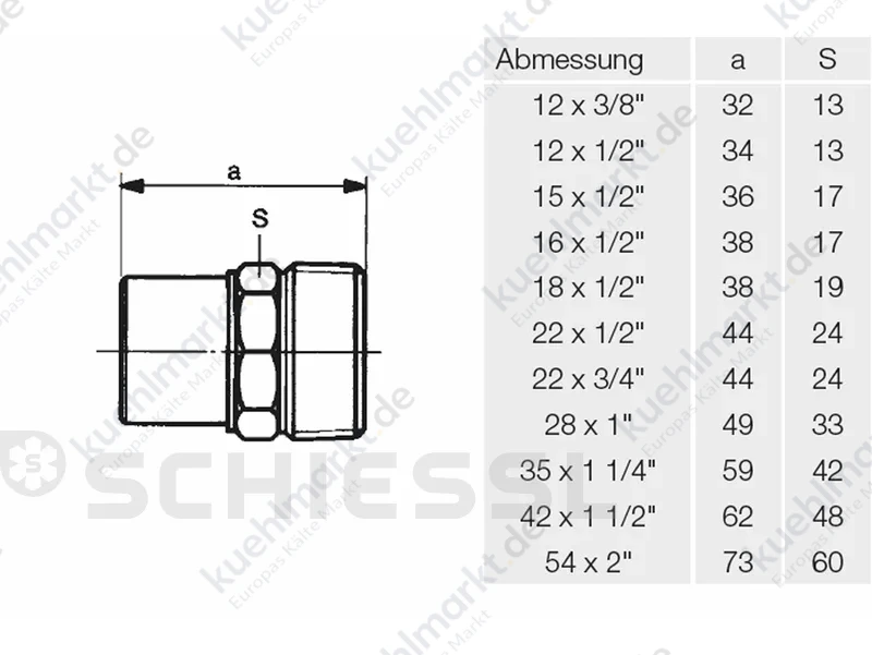 Doppelnippel 4280 G 22x1/2''