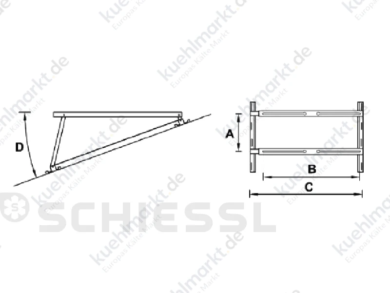 Tecnosystemi Dachkonsolensatz 10-30 Grad TSTL 140 Tetto 950-1125mm breit