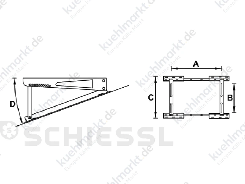 Tecnosystemi Dachkonsolensatz 10-30 Grad TSTT 140 Tetto 400-760mm breit