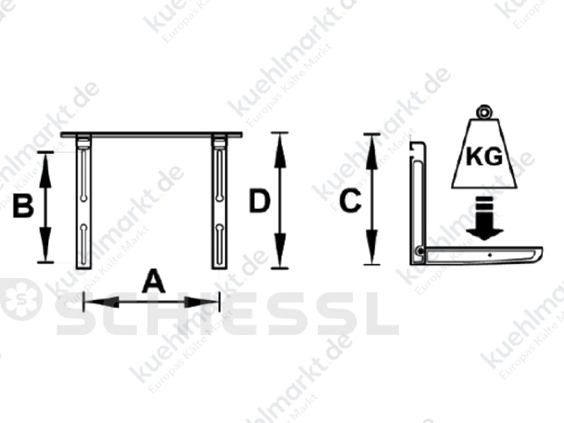Tecnosystemi Wandkonsolensatz 120kg SG-120 EVO Giotto m.integr.Wasserwaage