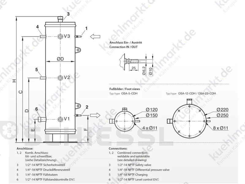 ESK Ölsammelgefäß CO2 OSA-5-CDH 130bar