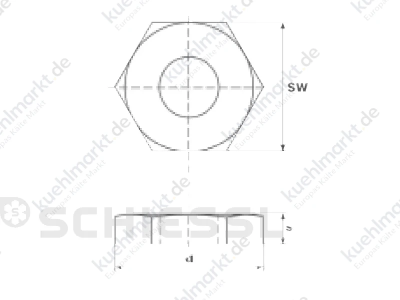 Sechskantmuttern Nylon 6.6 M10 D2H1/2/AW