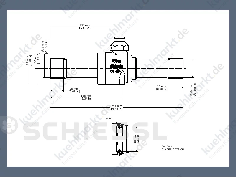 Danfoss Kugelabsperrventil 45bar GBC35s 35mm1-3/8''Löt o.Schrader009L7027