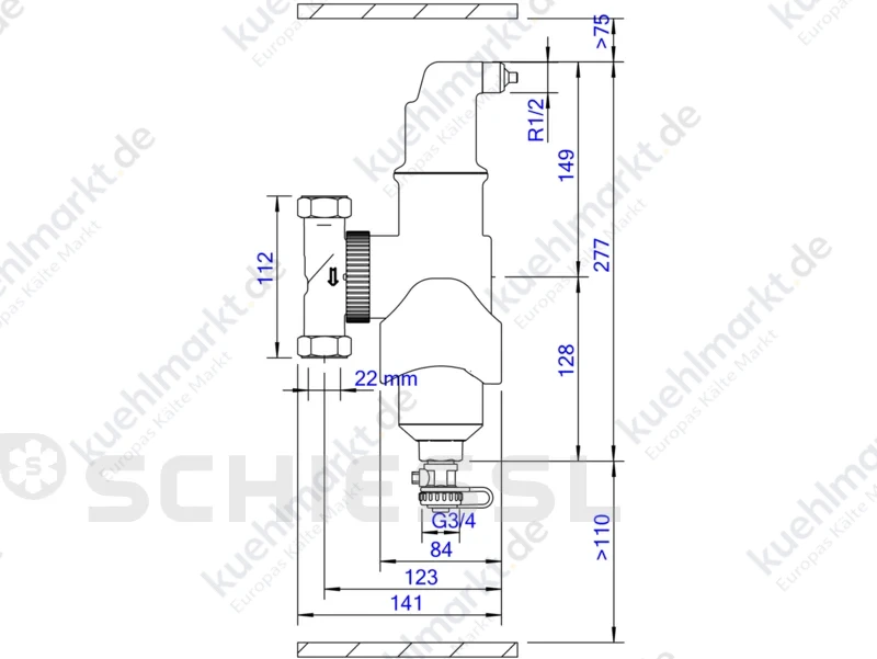 Spirotech Luft- und Schlammabscheider SpiroCombi MB3 - 22 mm Klemmring