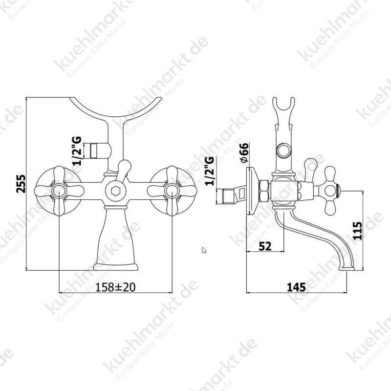 Paffoni Iris Badewannenarmatur mit Handbrause verchromt IRV023CR