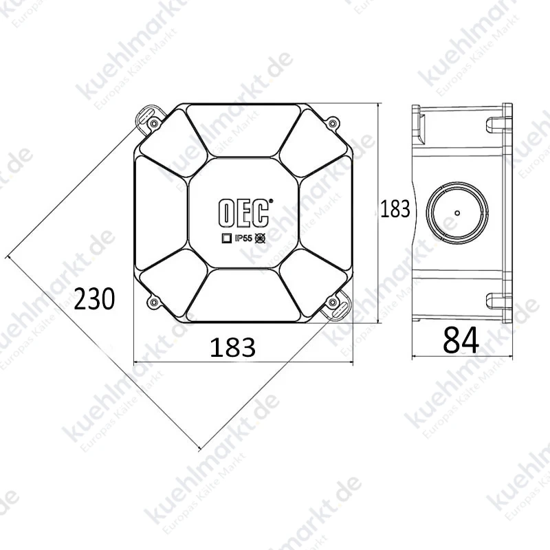 OEC Turtle Abzweigdose Außenbereich mit 4x25 Klemmenblock N0CE0077