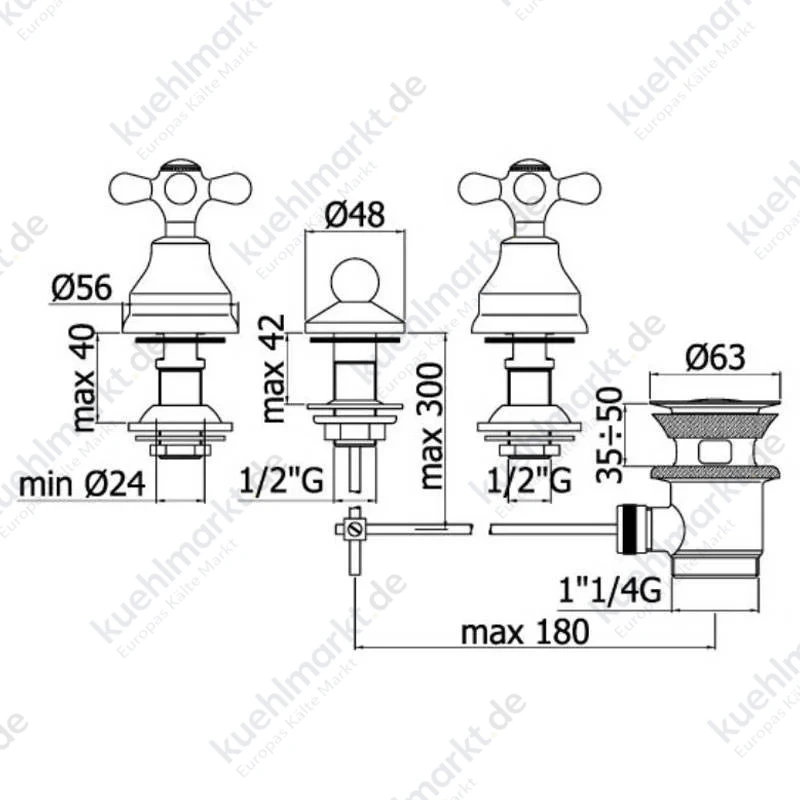 Paffoni Iris Bidet-Armatur mit automatischem Ablauf verchromt IRV116CR