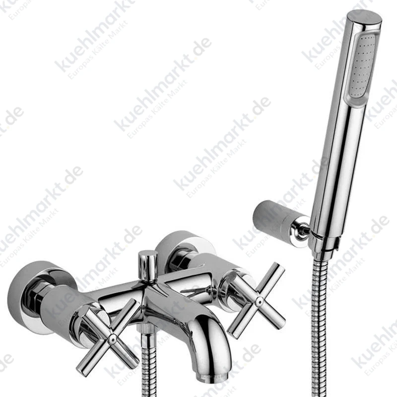 Paffoni Quattro Badewannenarmatur mit Wandhalterung verchromt QTV023CR