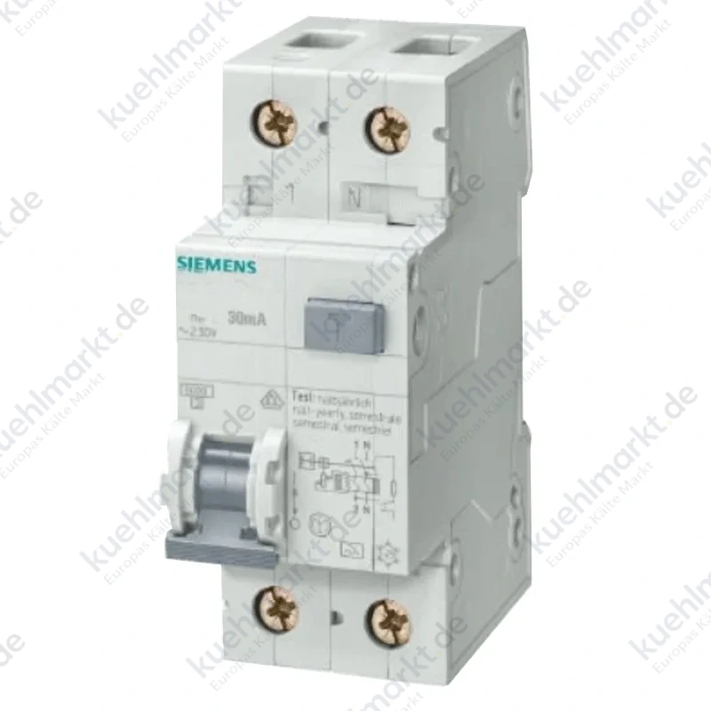 Siemens FI/LS-Schalter 10A 1P+N 4,5 kA 30mA A Kurve C 2M 5SU13537KK10
