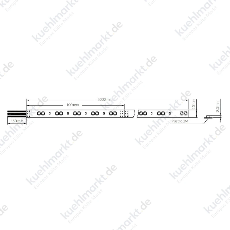 Ledco LED-Streifen 5 Meter 120W 24Vdc 7500 Lumen klebend IP20 SL120BD20