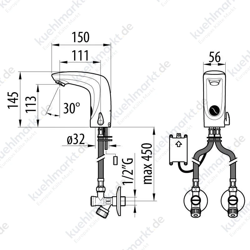 DMP Sette Mix BT Elektronik-Armatur 230Vac aus Messing 23706.2.33