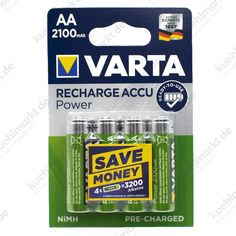 Varta wiederaufladbare Akku AA 2100mAh Blister 4 Stücke 56706101404