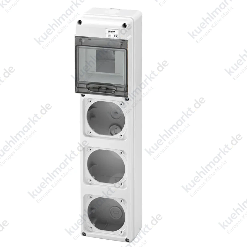 Gewiss 5-Modul-Schaltschrank mit 3 Flanschen für Industriesteckdosen GW68001N