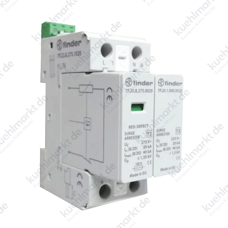 Finder Überspannungs-Ableiter SPD 2P 20kA 7P.22.8.275.1020