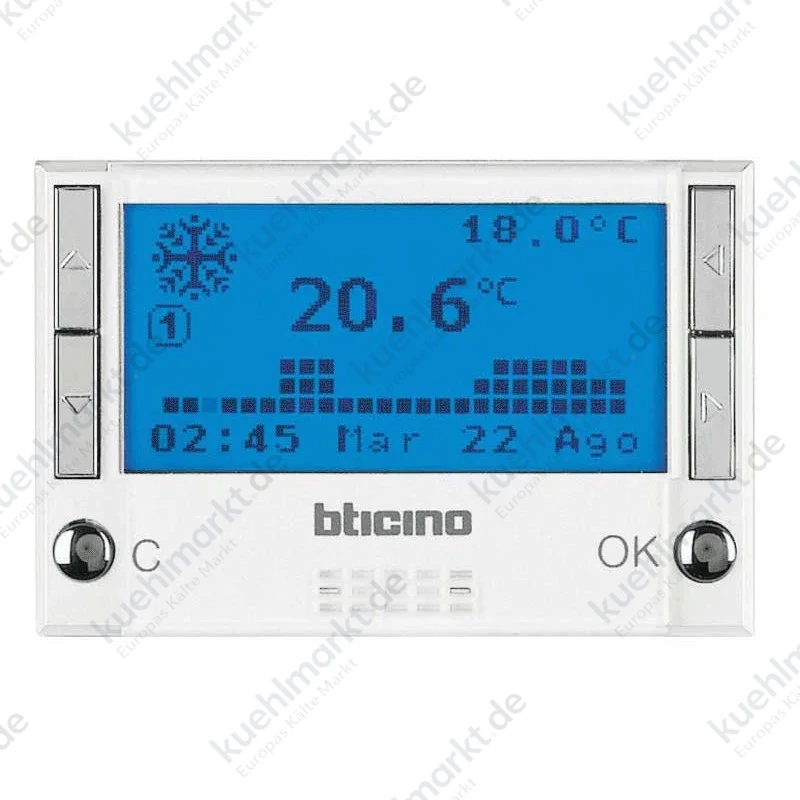 Bticino Axolute Programmierbarer Thermostat Weiß HD4451