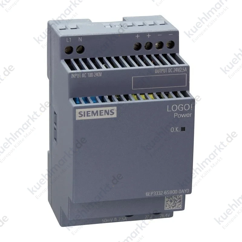 Stabilisierte Spannungsversorgung Siemens LOGO! STROM 24V/2,5A 6EP33326SB000AY0