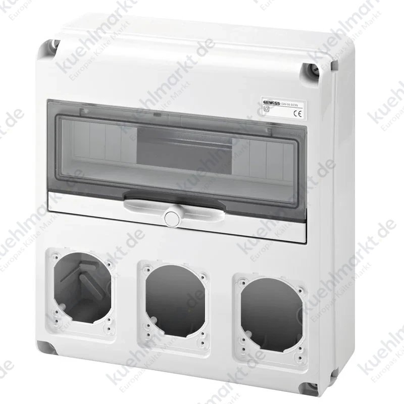 Gewiss 14-Modul-Schaltschrank mit 3 Flanschen für Industriesteckdosen GW68005N