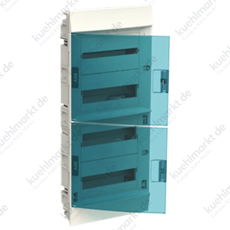 Schaltschrank ABB 48 Module IP41 Tür blau petrol weiß 4 Reihen 41A12X42