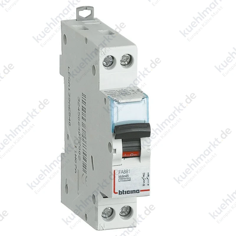 Bticino LS-Schalter 20A 1P+N 4,5 kA C-Kurve 1 Modul FA881C20
