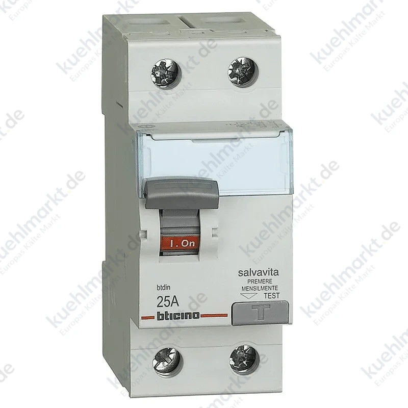 Bticino Fehlerstrom-Schutzschalter 2P Typ AC 25A 500mA G725AC25