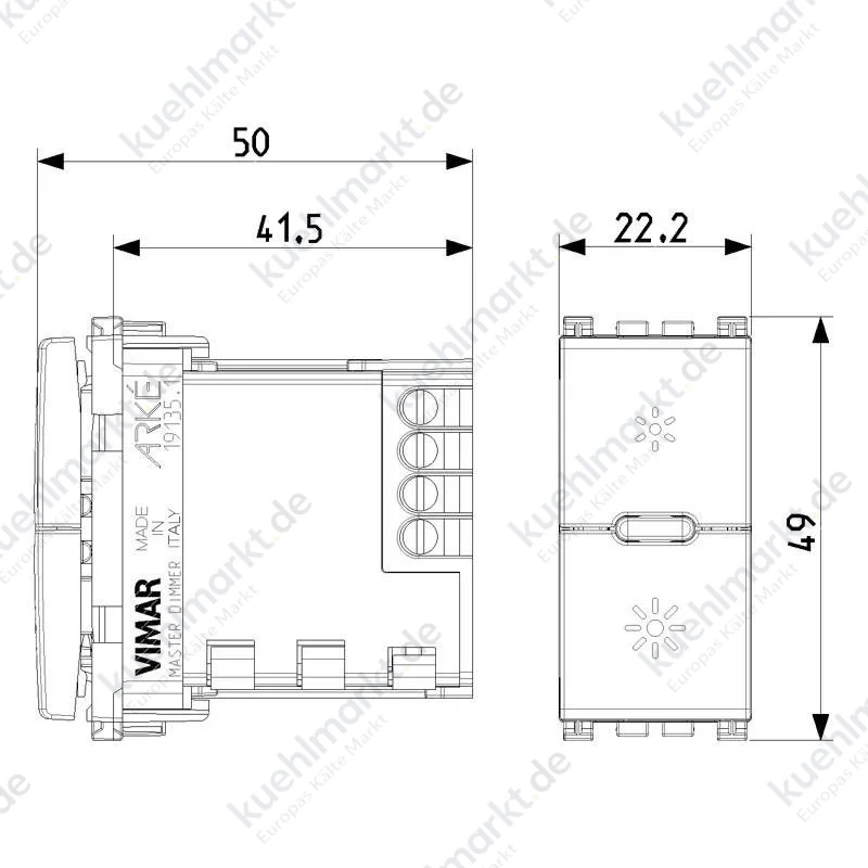 Vimar Arkè Master Universaler Dimmer 230V Grau 19135.1