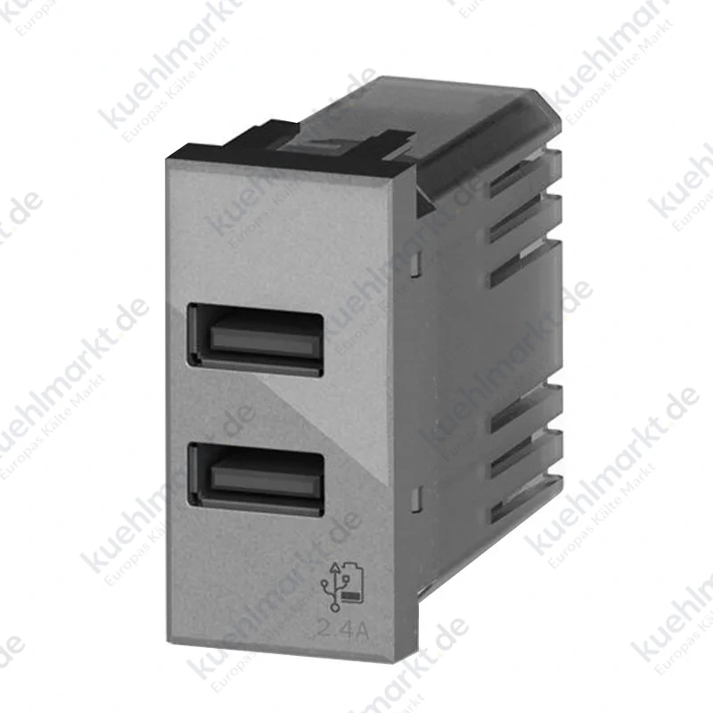4Box Doppel USB-Steckdose 2,4A für Bticino Axolute grau 4B.HC.USB.24
