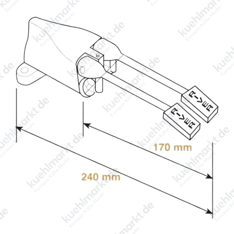 River 2-Pedal-Standmischer 1/2 240x170 mm chrom R550/2 283