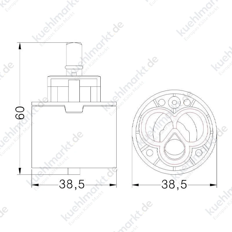 Keramik-Kartusche GTL-Mischer D 38,5 mm H 60 mm 818000PBCR38
