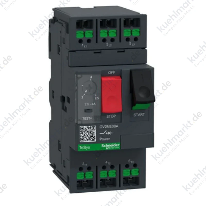 Schneider Automatischer Leistungsschalter GV2ME SNAP IN 2,5-4A 3P 2,5 Module GV2ME08A