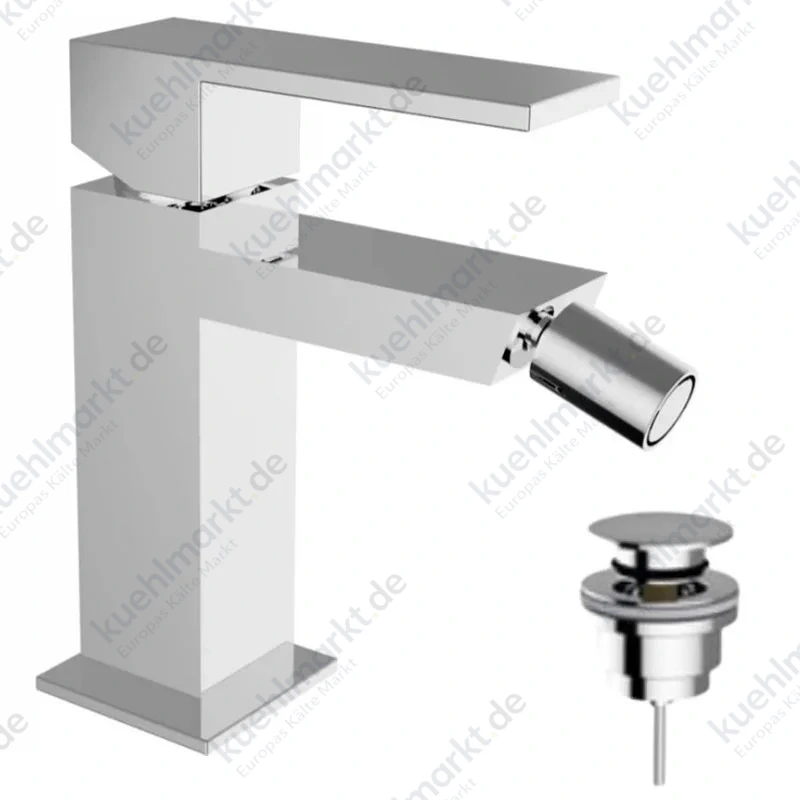 Teorema Pillar Bidet-Armatur mit Klick-Klack-Ablauf verchromt