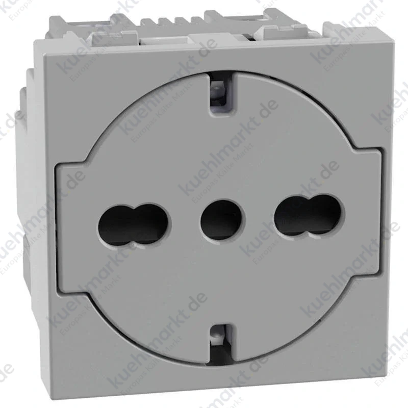 Bticino MATIXGO Schuko-Flachsteckdose P40 2 Module grau JG4140A16F