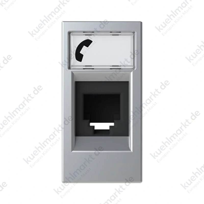 Abb Zenit RJ12 Telefonbuchse N2117.6 PL mit Abdeckung Silber Z1120PL