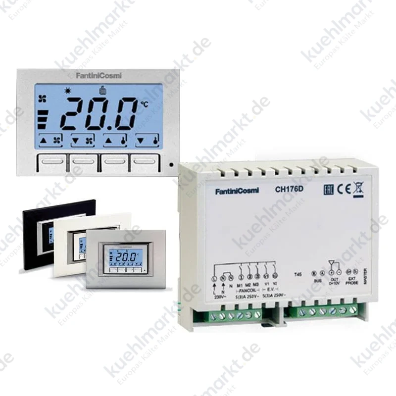 Fantini Cosmi Einbau-Thermostat und Stellantrieb für Gebläsekonvektor CH133ARR2
