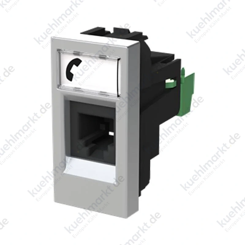 Abb Zenit RJ12 Telefonbuchse N2117.6 PL mit Abdeckung Silber Z1120PL