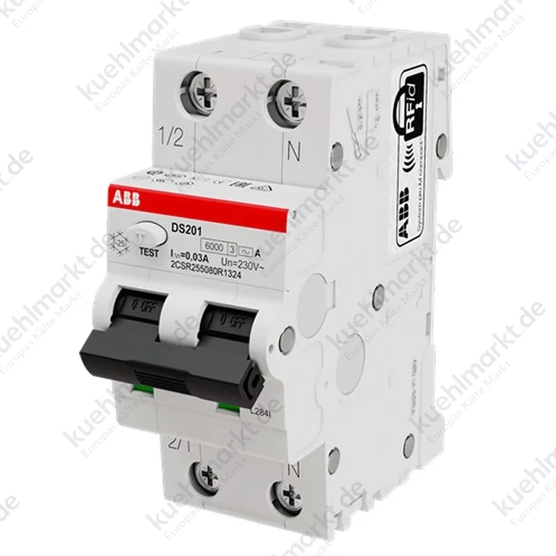 Abb Fehlerstromschutzschalter 10A 1P+N 30MA A 4,5KA 2M DS201LC10A30